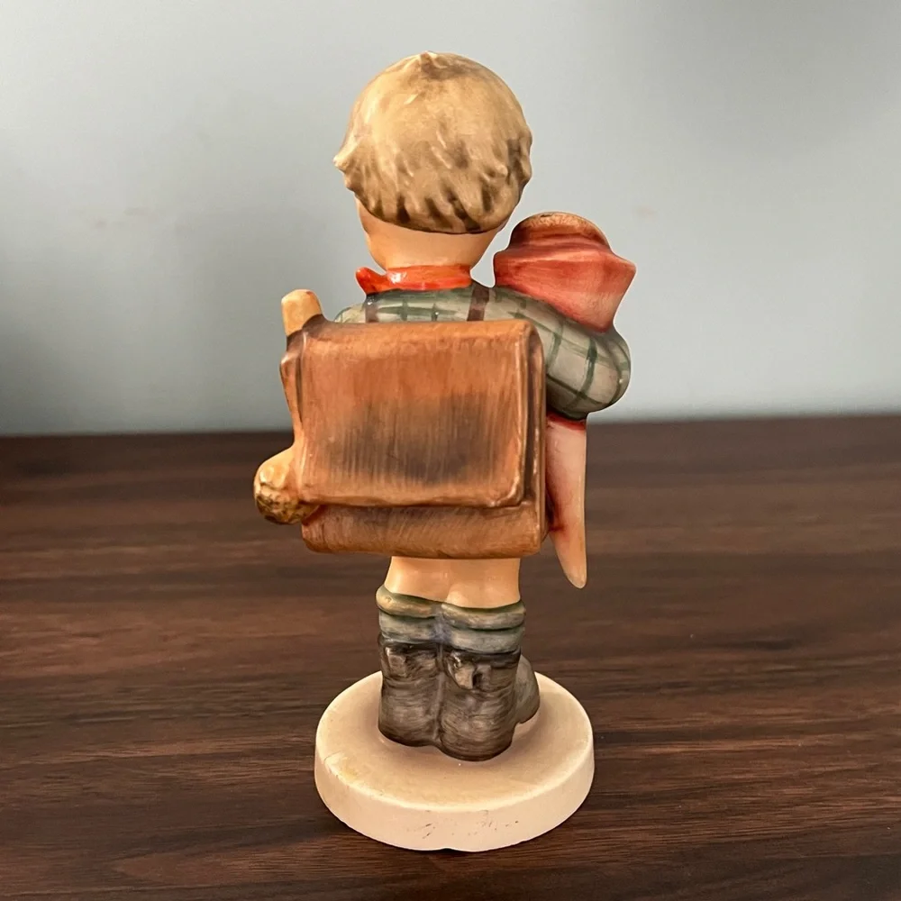 Charming Boy Figurine, little scholar with Backpack